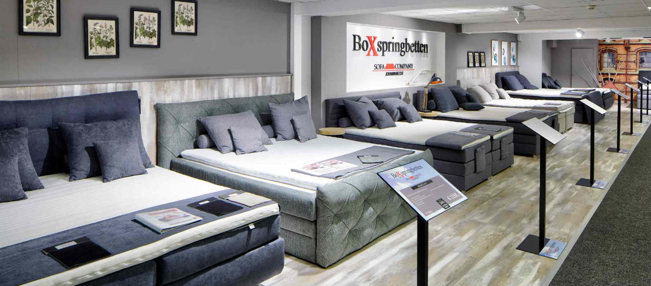 Blick in die Boxspring Ausstellung 